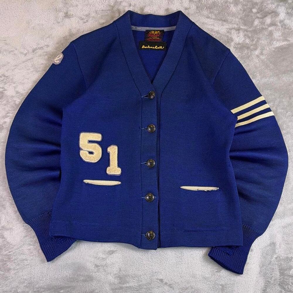 Vintage 50s-70s Kandel All National Wool Letterman Cardigan Sweater Womens